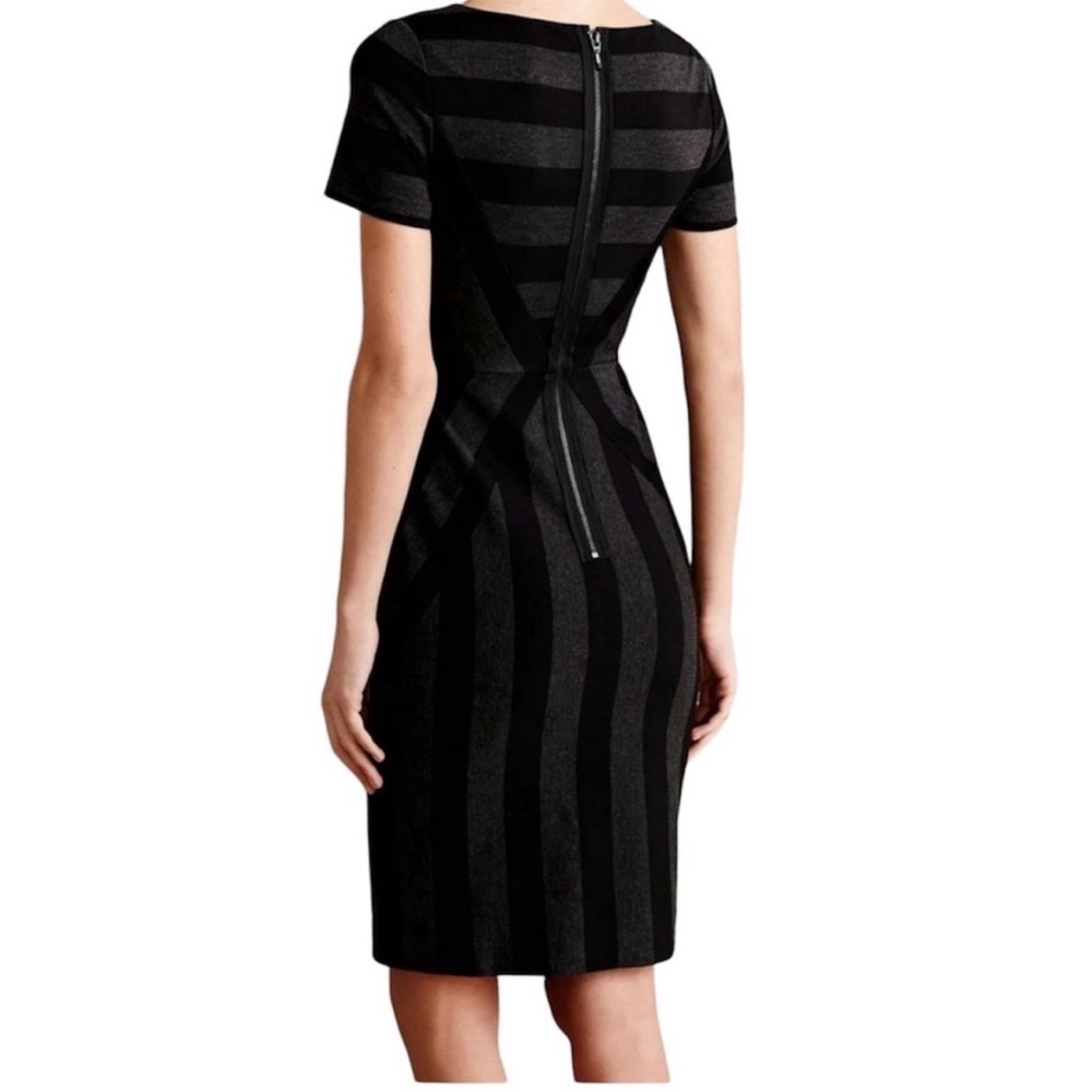 Anthropologie Maeve Geoplane Stripe Pencil Short Sleeve Dress 0 - Picture 2 of 6